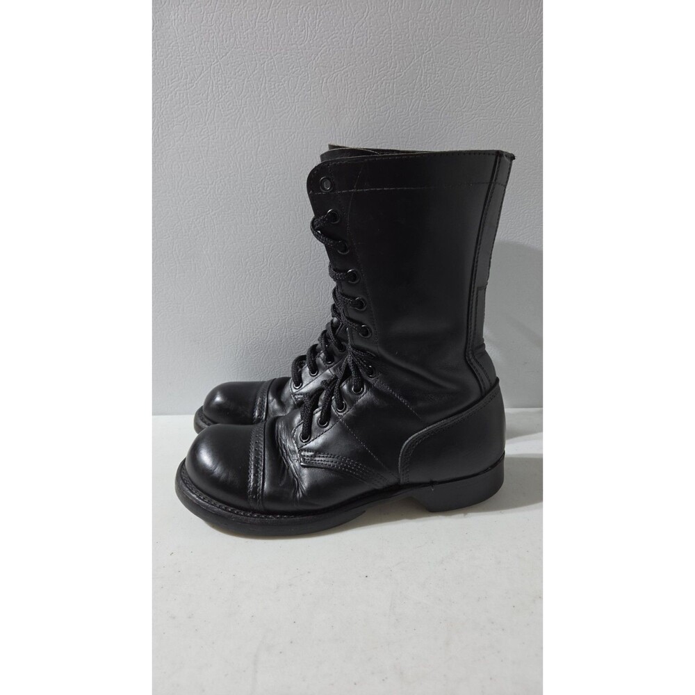 Vintage Corcoran Boots 1525 Black Leather Cap Toe Combat Jump Boot - Mens 8 C